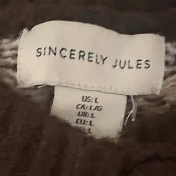 Sincerely Jules Brown and White Cardigan - Picture 2 of 3